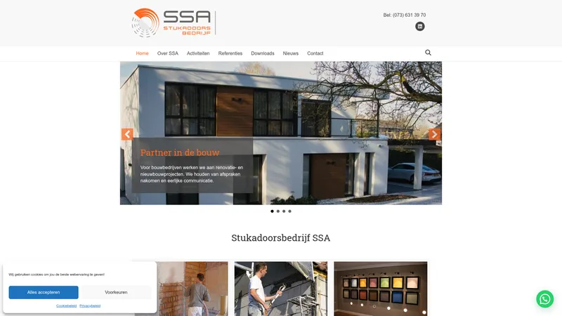 Website van Stukadoorsbedrijf SSA