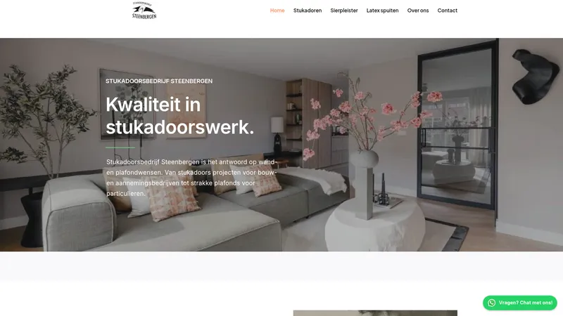 Website van Stukadoorsbedrijf Steenbergen