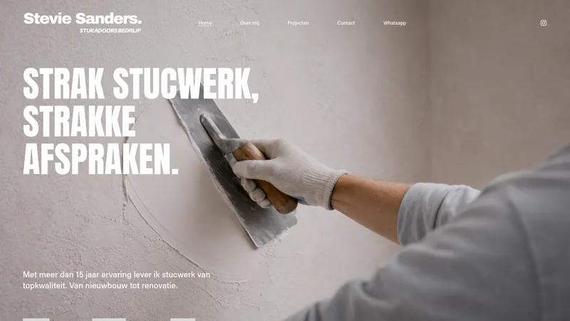 Website van Stukadoorsbedrijf - Stevie Sanders