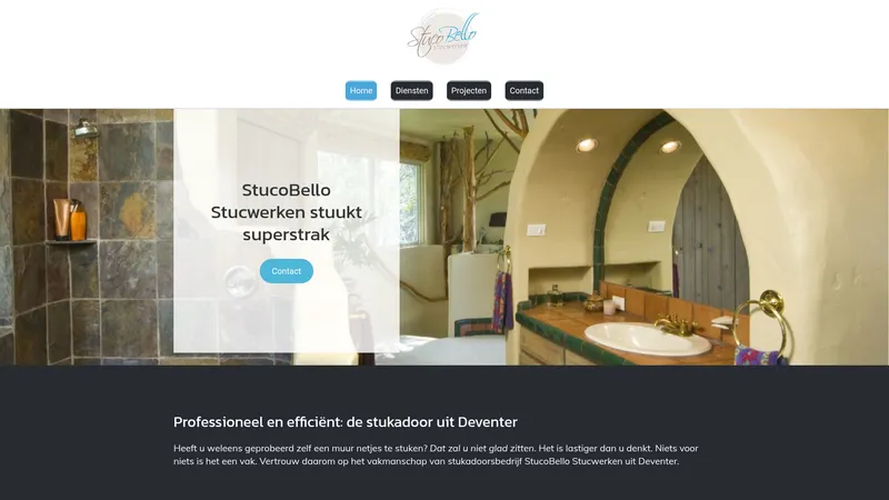 Website van Stukadoorsbedrijf STUCOBELLO