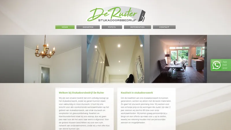 Website van Stukadoorsbedrijf V de Ruiter