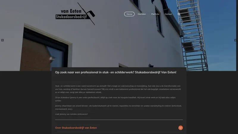 Website van Stukadoorsbedrijf van Eeten