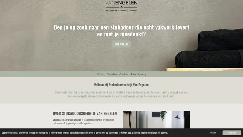 Website van Stukadoorsbedrijf Van Engelen