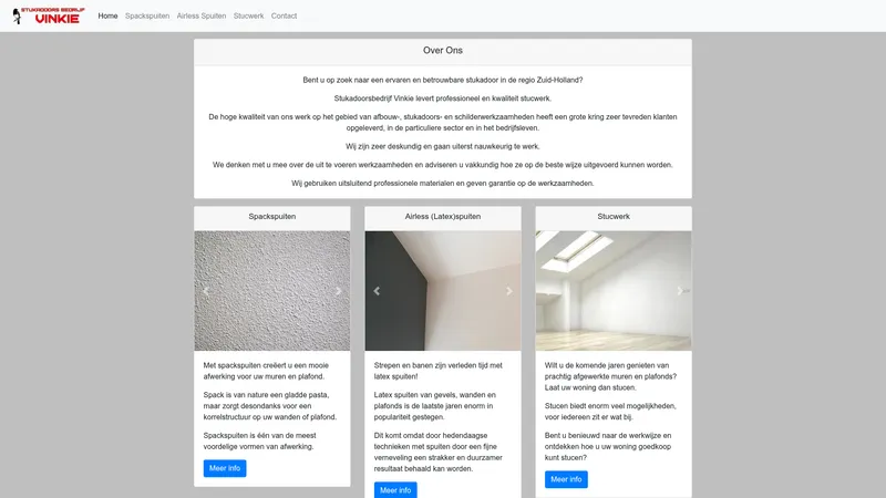 Website van Stukadoorsbedrijf Vinkie