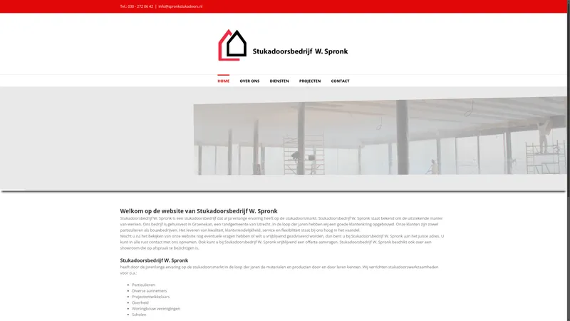 Website van Stukadoorsbedrijf W. Spronk