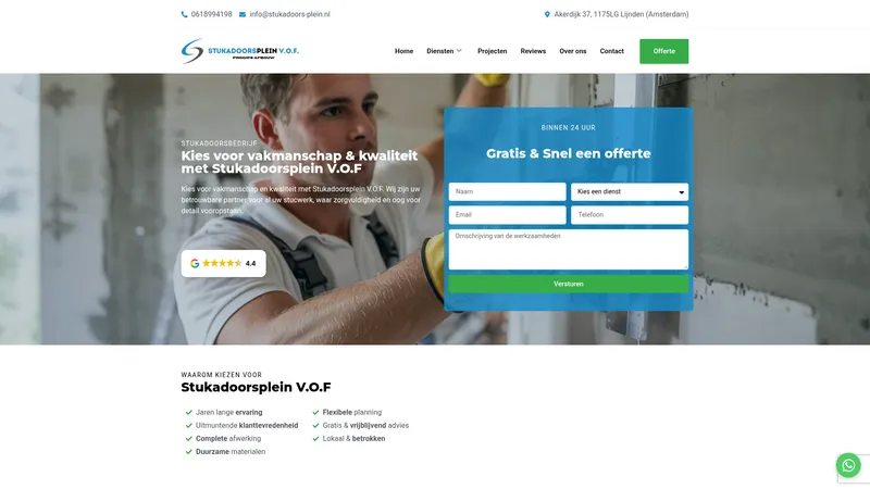 Website van Stukadoorsplein | Stukadoor Noord - Holland |