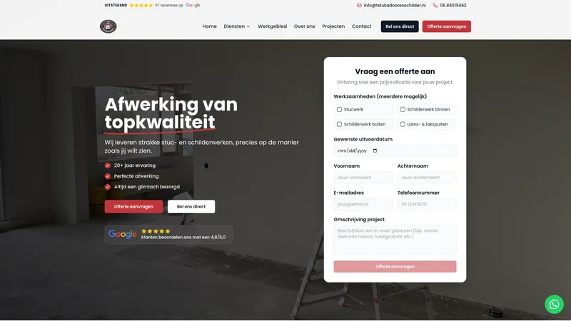 Website van T.S. Stukadoor en schilder