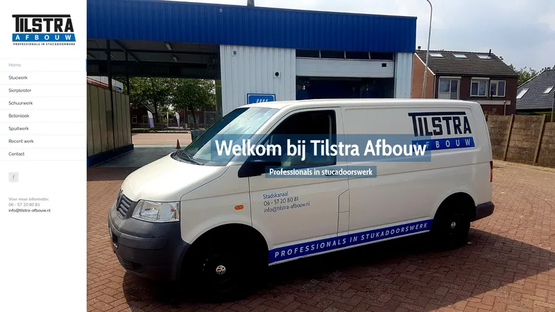 Website van Tilstra Afbouw
