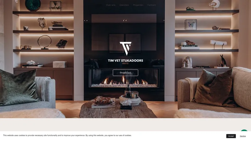 Website van Tim Vet Stukadoors B.V.