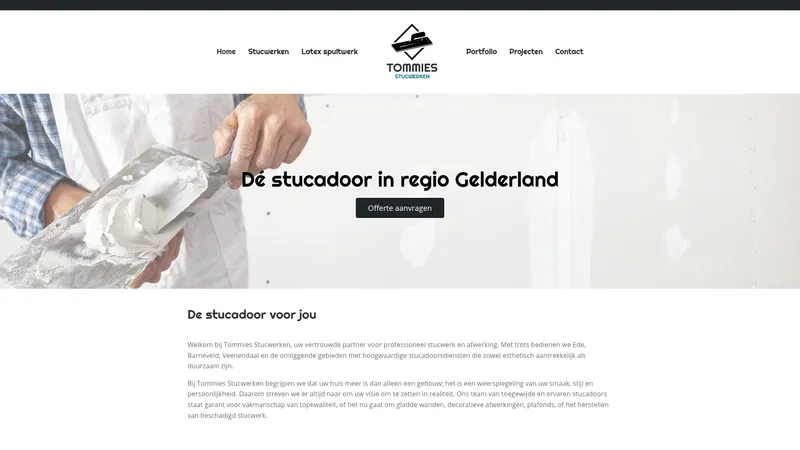 Website van Tommies Stucwerken