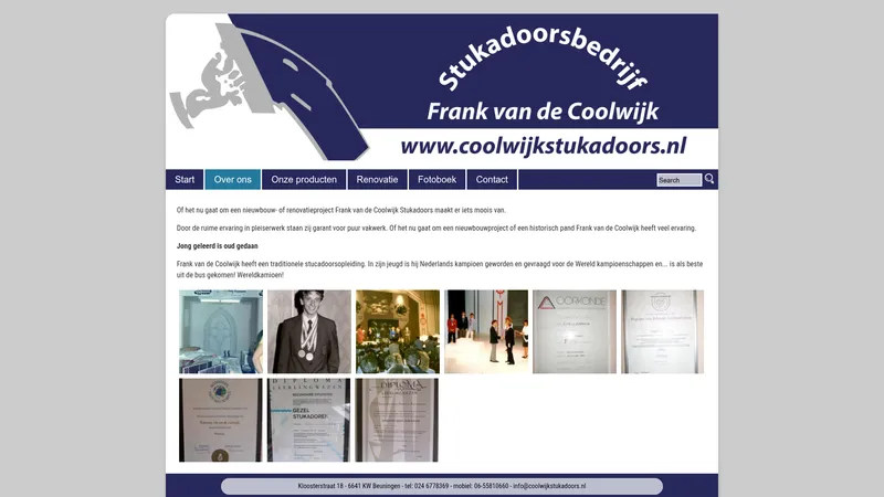 Website van V.O.F. Frank v.d. Coolwijk