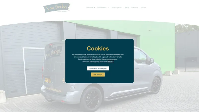 Website van van Berkel stukadoorsbedrijf