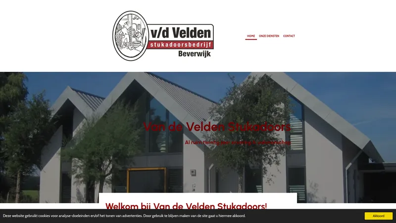 Website van Van de Velden Stukadoorsbedrijf