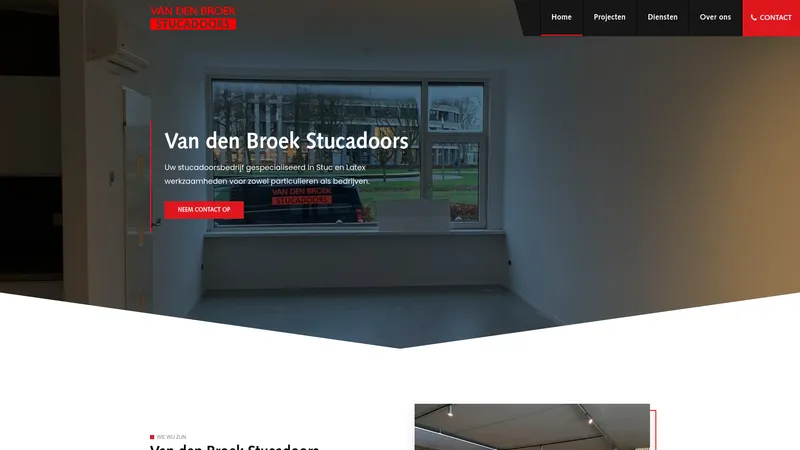 Website van Van den Broek Stucadoors