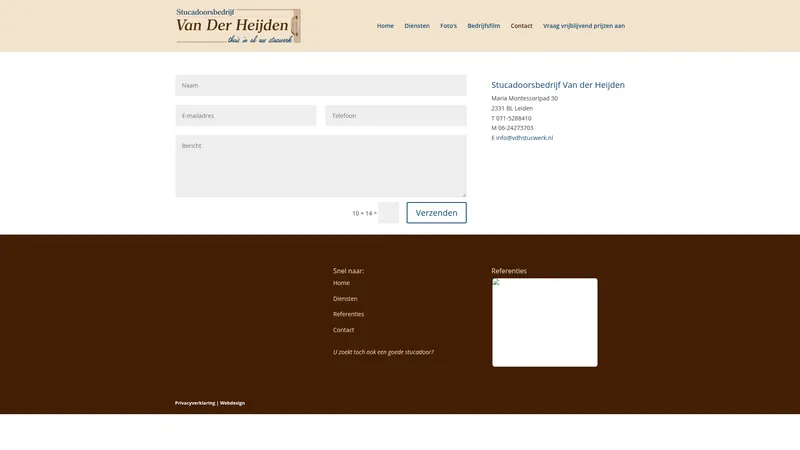 Website van Van der Heijden