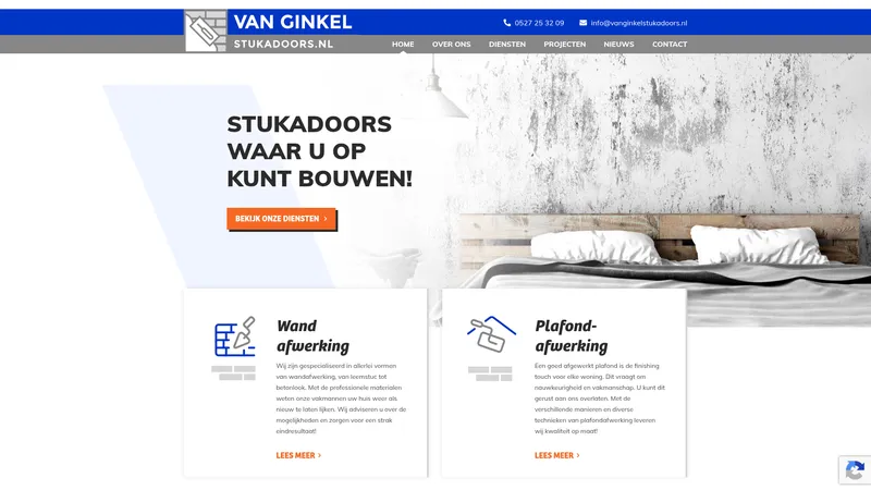 Website van Van Ginkel Afbouw bv