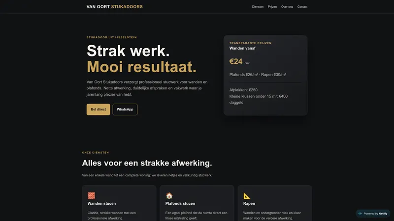 Website van Van oort stukadoors