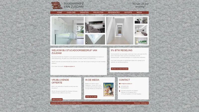 Website van Van Zuijdam Stucadoorsbedrijf B.V.