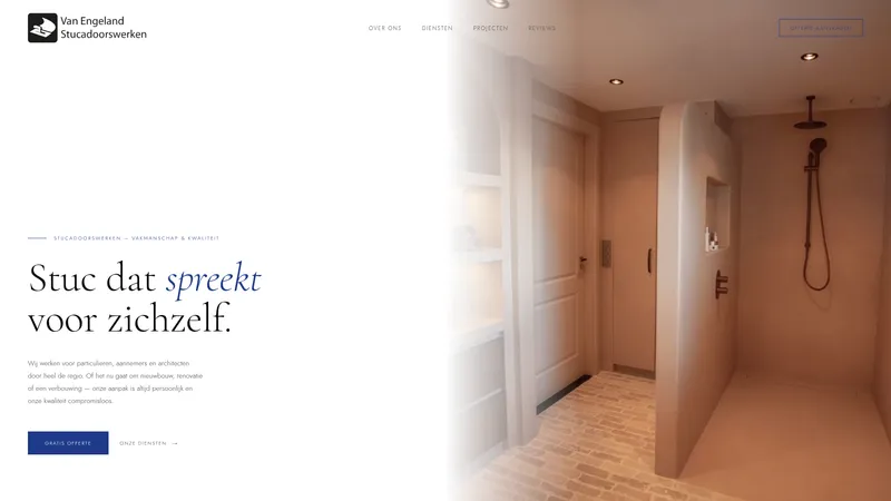 Website van VanEngelandstucadoorswerken | Stucadoor voor Dunpleister, Latex Spuiten en elk ander Stucwerk