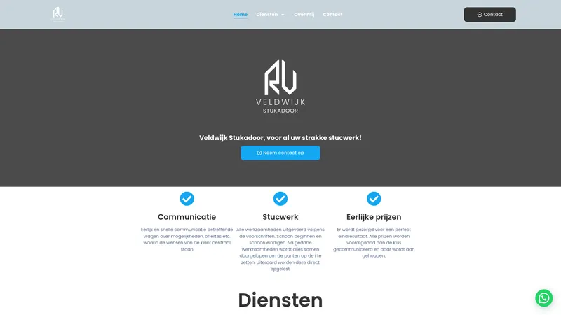 Website van Veldwijk Stukadoor