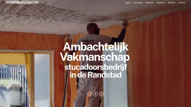 Website van Volwater Stucadoors