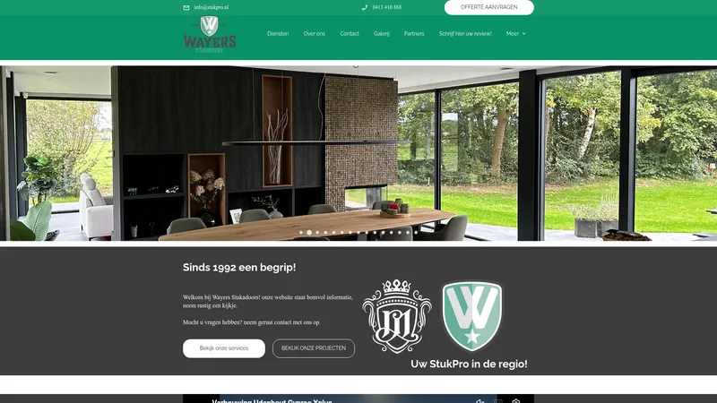 Website van Wayers Stukadoors V.O.F