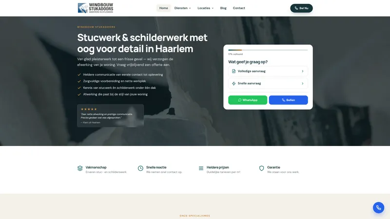 Website van Windbouw Stukadoors