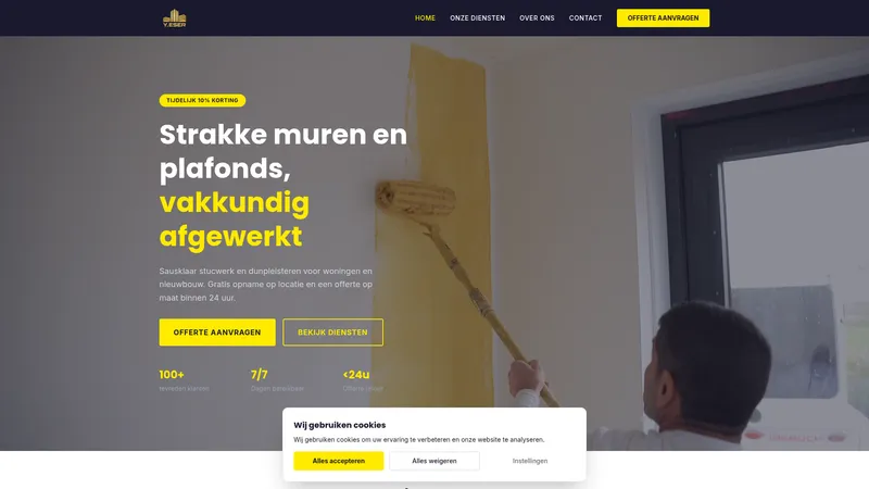 Website van Y. Eser - Stukadoorsbedrijf & Schilder