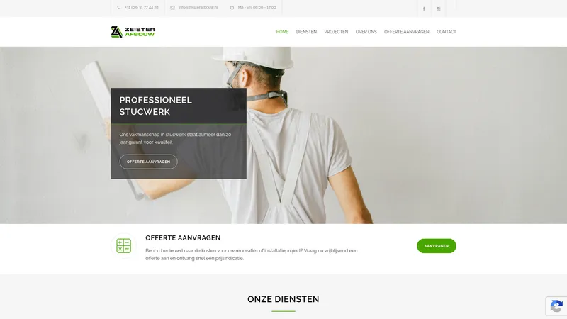 Website van Zeister Afbouw